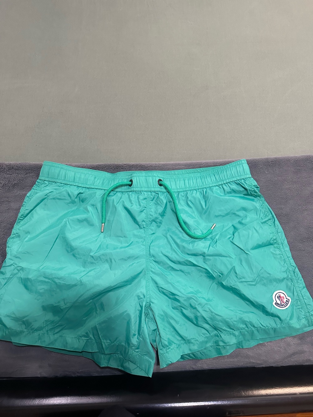 Moncler Teal Athletic Swim Shorts with Drawstring
